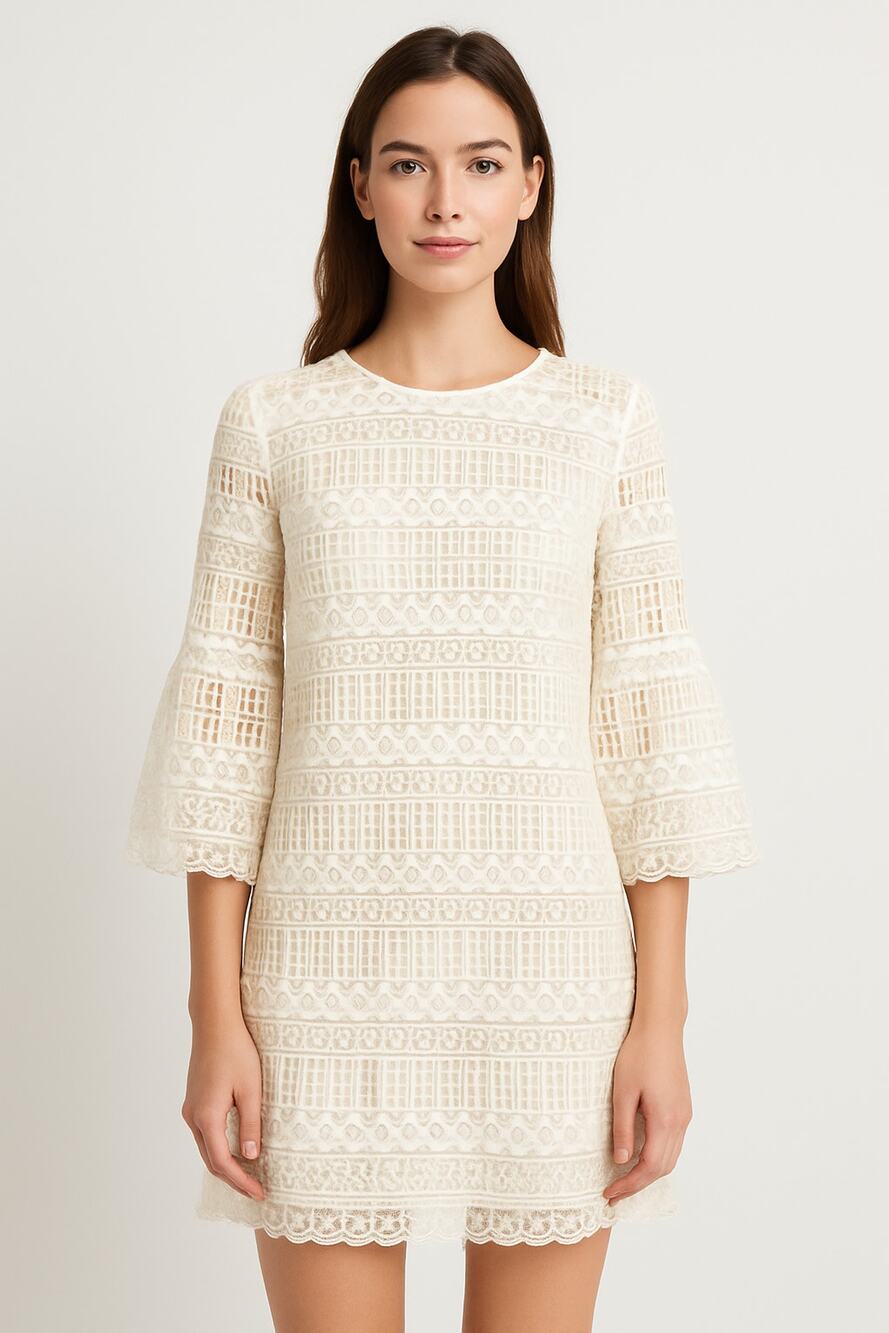 Laundry by Shelli Segel White Crochet Dress Size 2 NWT Boho